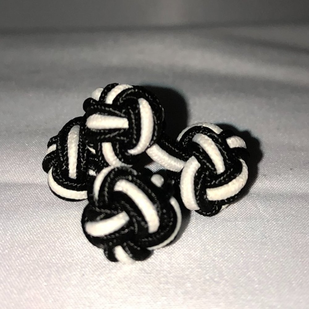 Black & White Rope Knot Cuff Links